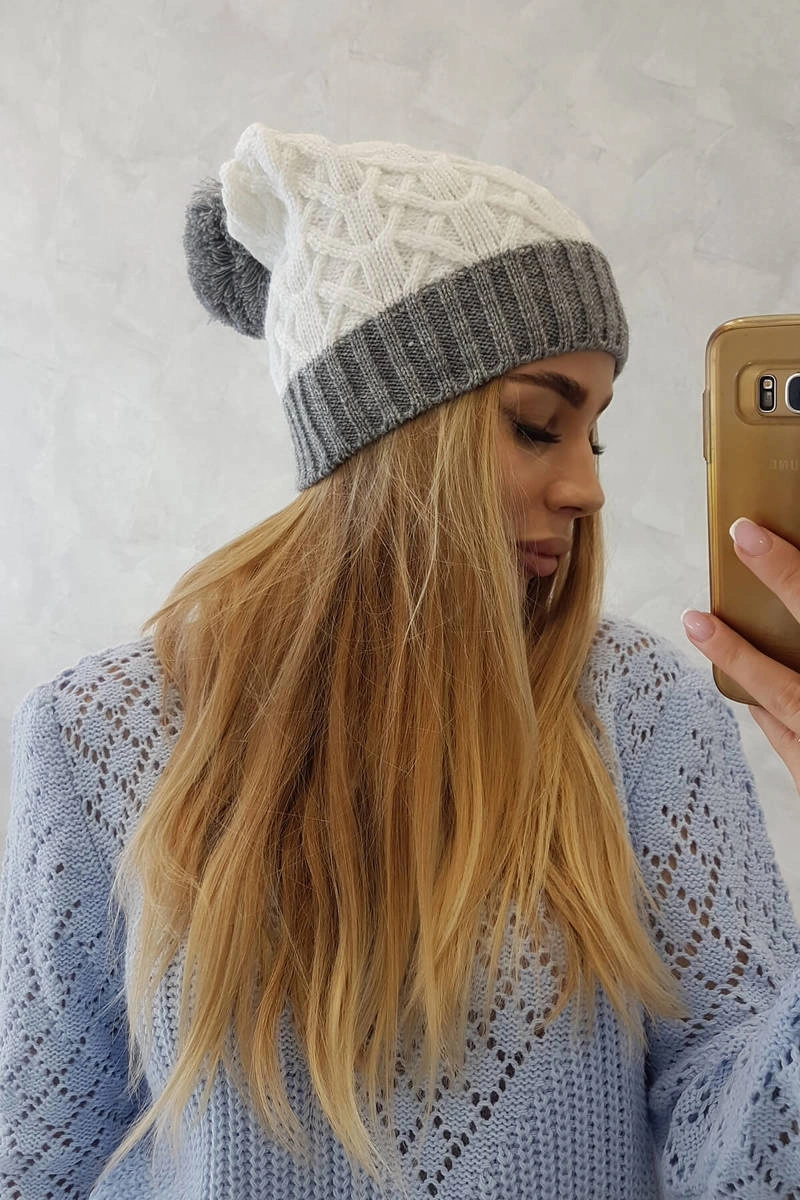 marka niezdefiniowana Čapica s fleece Bibiana K264 fialová + biela