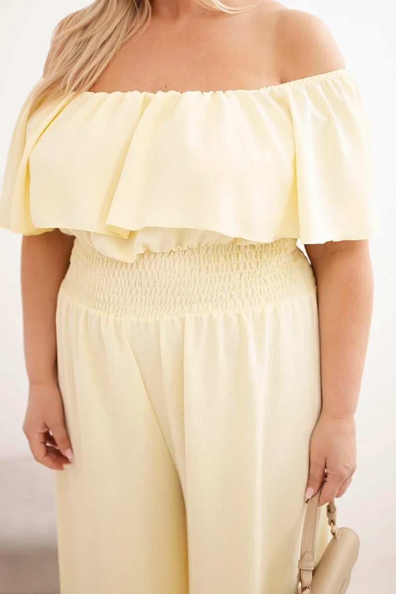 Dámsky plus-size overal Kesi žltý