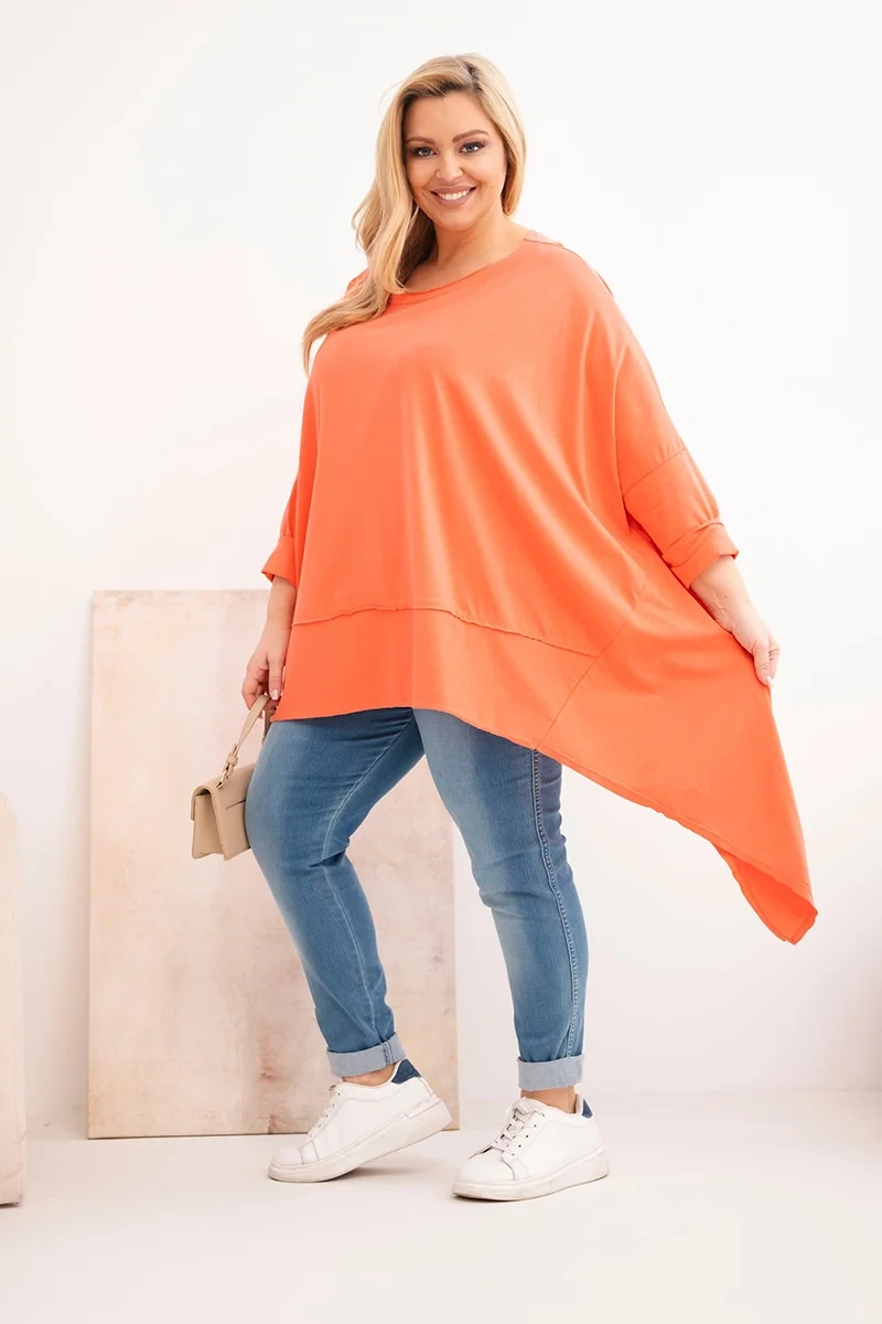 Plus size tunika s asymetrickým spodkom