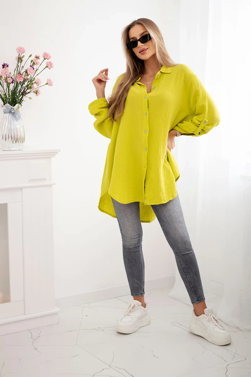 Kesi Włoski Cotton muslin shirt kiwi