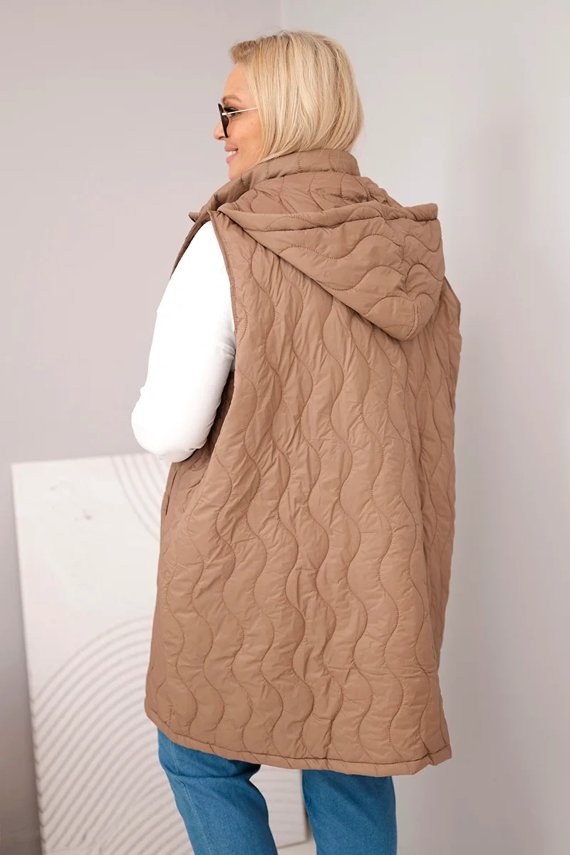 Dámska plus size vesty s kapucňou