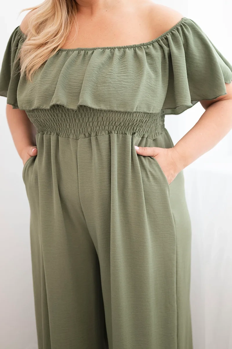 Plus size overal Kesi Włoski s volánom