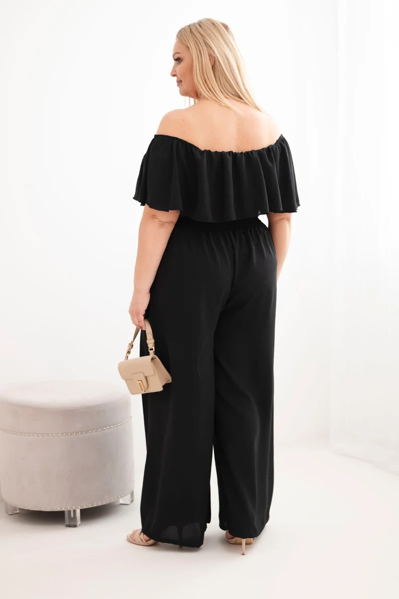 Plus size dámsky overal na ramienka
