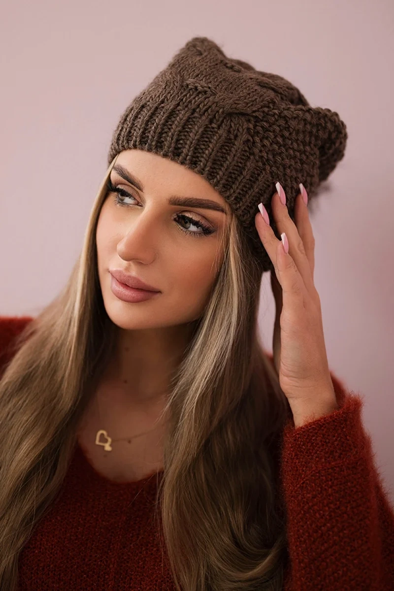 Kesi Čapica s fleece Sandra K210 cappuccino