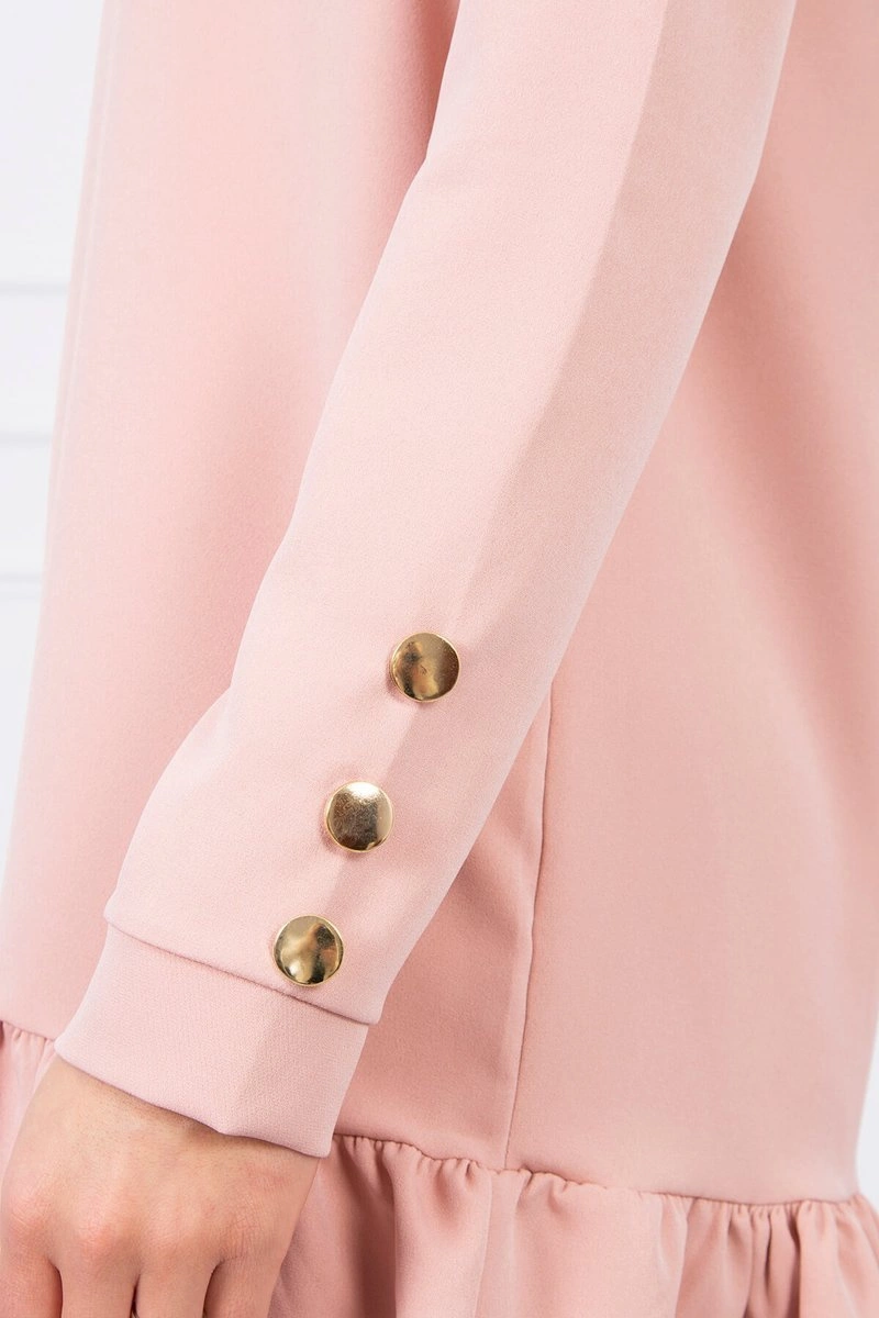 Ruffle dress in dark powder pink