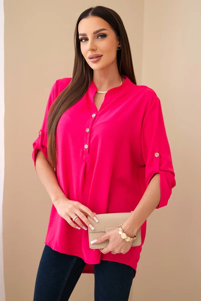 Kesi Włoski Blúzka s dlhším chrbtom fuchsia