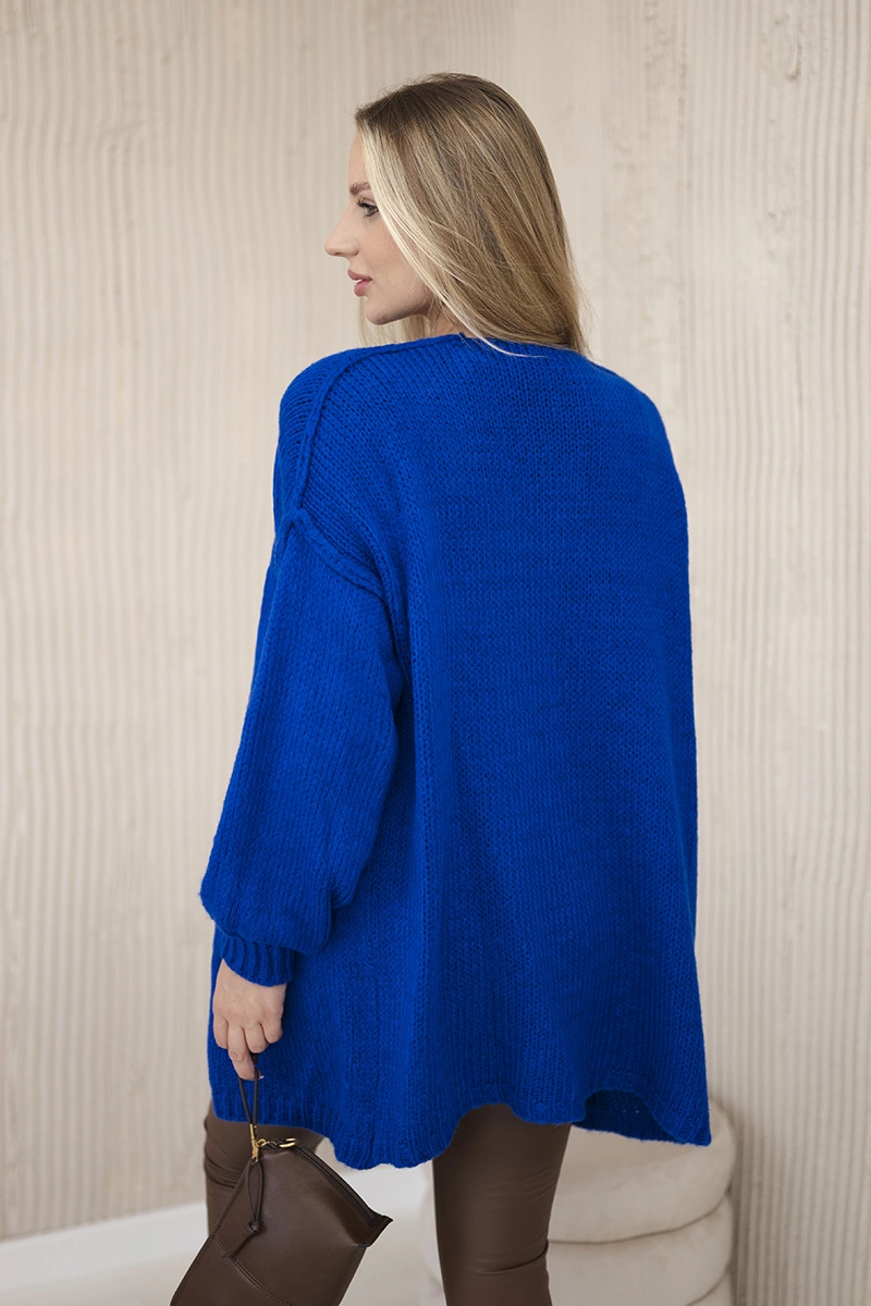 Blue mohair braid pattern sweater