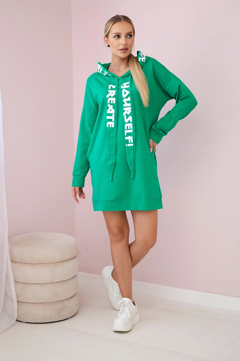 Oversize Hooded Dress Green