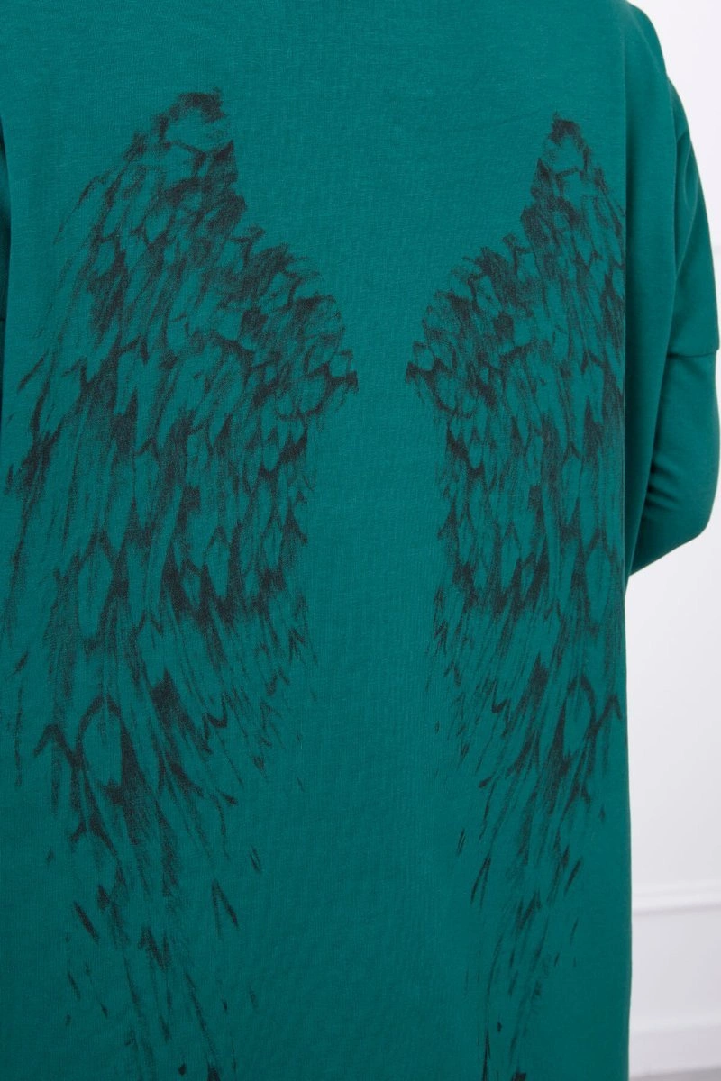 Kesi Sweatshirt with a print of wings green