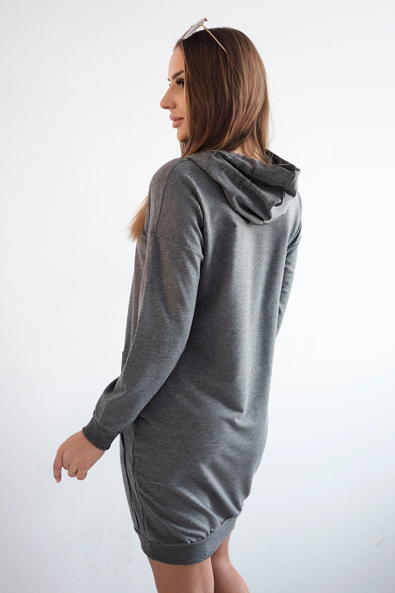 Graphite dress with hood