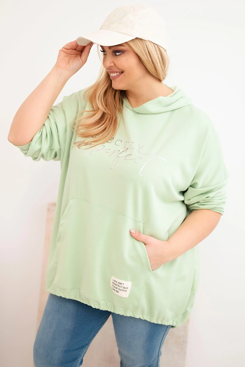 Дамски суитшърт с големи размери и щампа Kesi Włoski