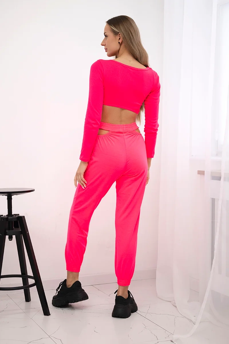 Complete with pink neon blouse top