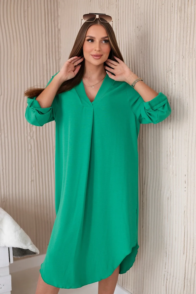 Kesi Włoski V-neck dress green