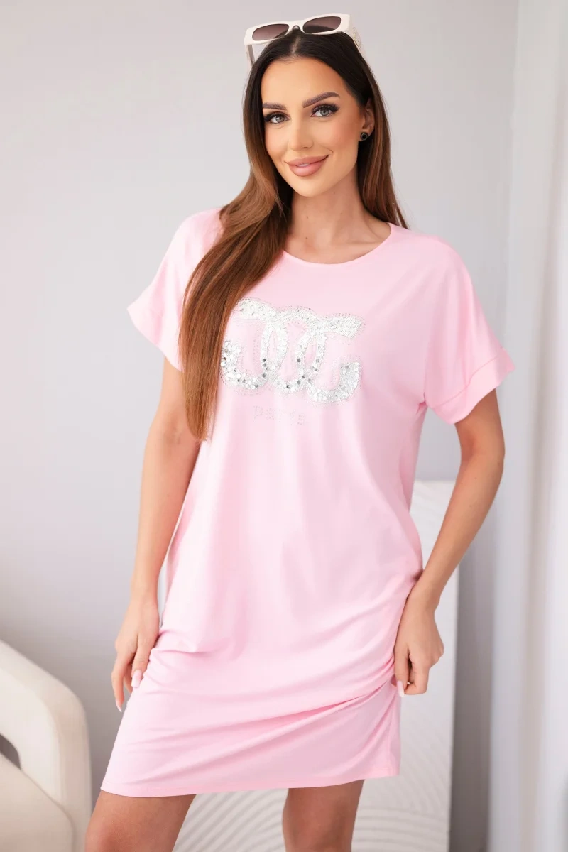 Дамска рокля Kesi с къс ръкав и щампа