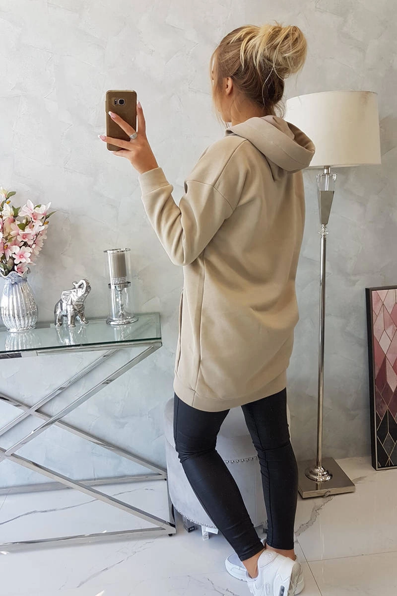 Kesi Hooded sweatshirt with patches beige