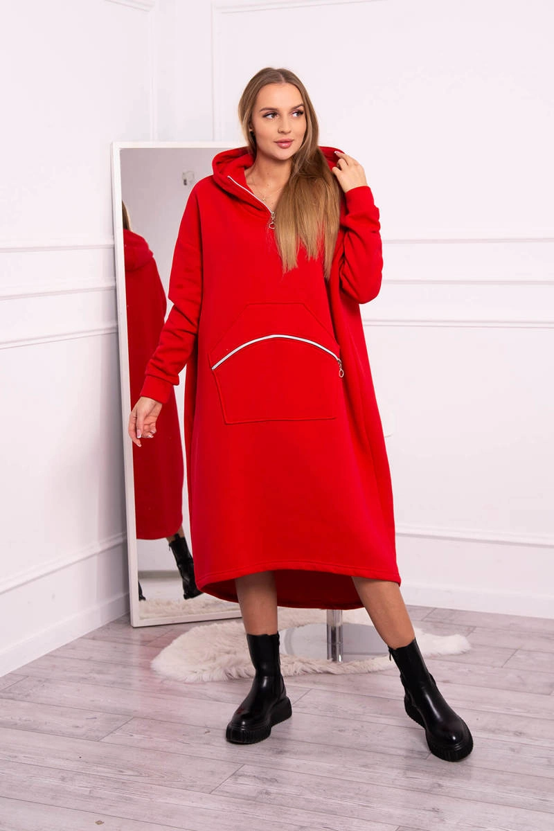Insulated dress with hood red