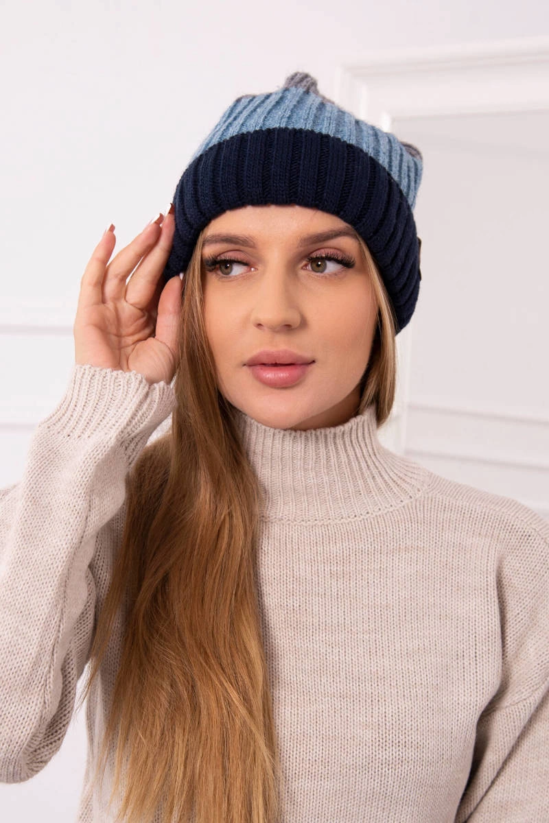 Kesi Fleecová čepice Bojana K265 navy+turquoise+dark grey