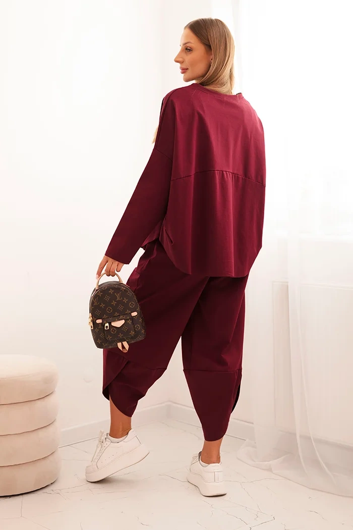 Kesi Włoski Set new punto sweatshirt + pants plum