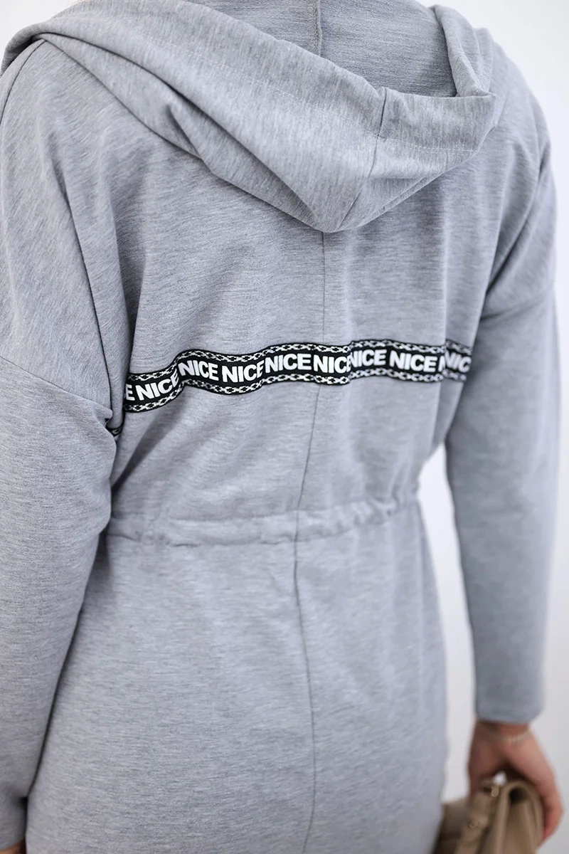Coat with a longer back grey