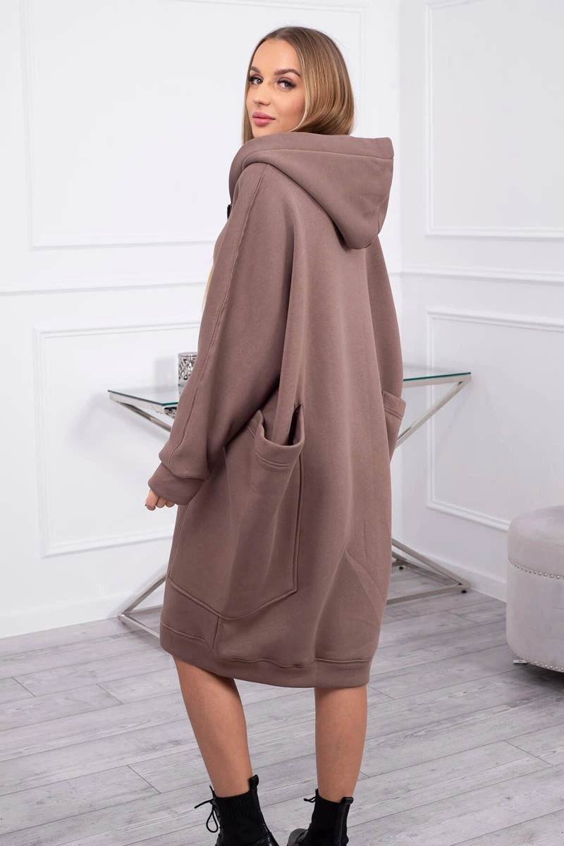 Oversize insulated mocha sweatshirt