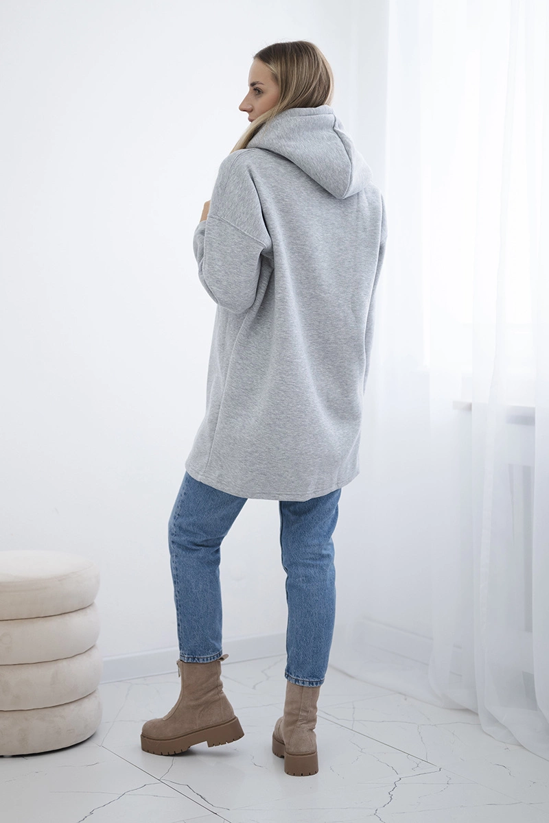 Reinforced hoodie in grey color