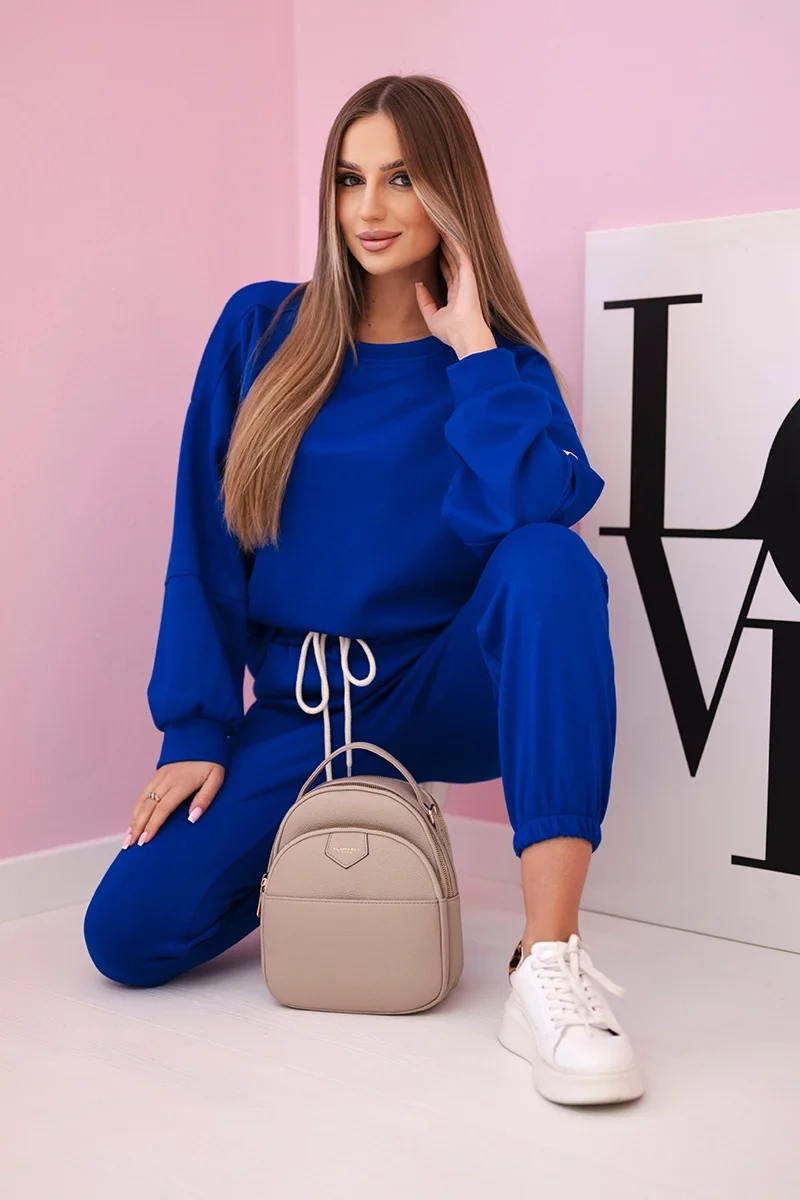 Kesi Włoski Set sweatshirt + pants buttery fabric cornflower blue