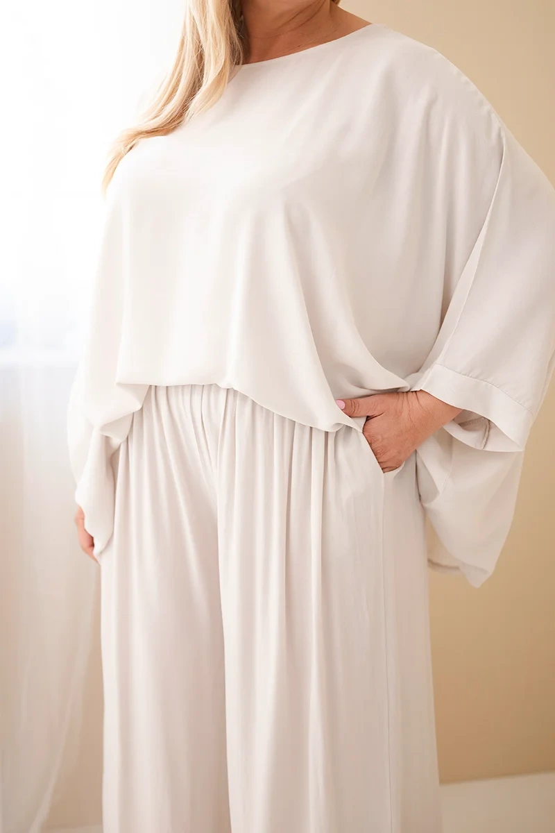 Dámsky plus size set s kvetinovým vzorom