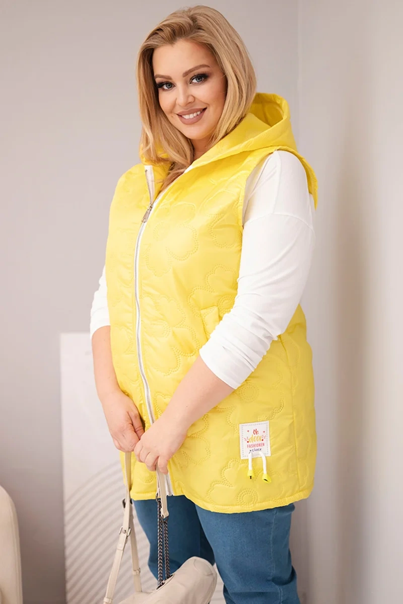 Дамски елек с качулка за големи размери