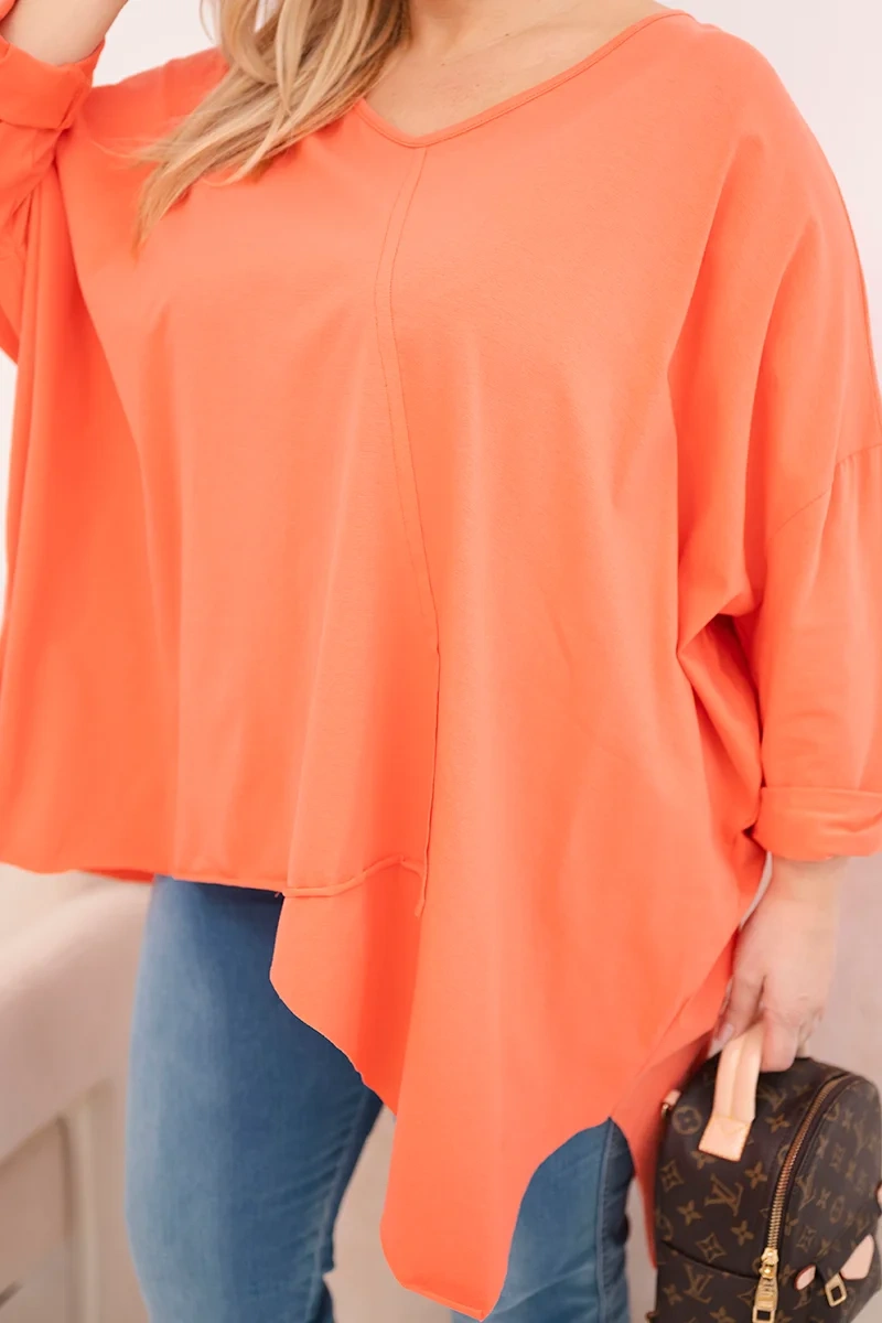 Dámska plus size blúzka s asymetrickým spodkom
