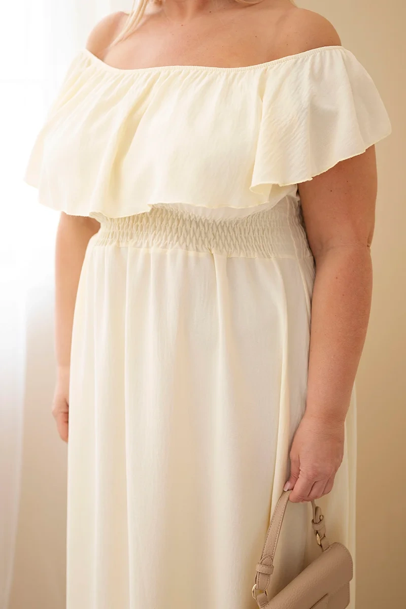 Kesi Włoski Plus Size maxi šaty so zvolánom žlté