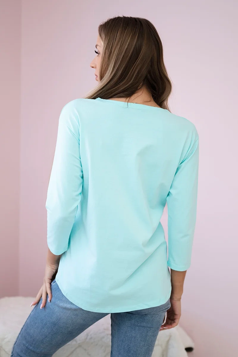 Blouse with Star Style mint print
