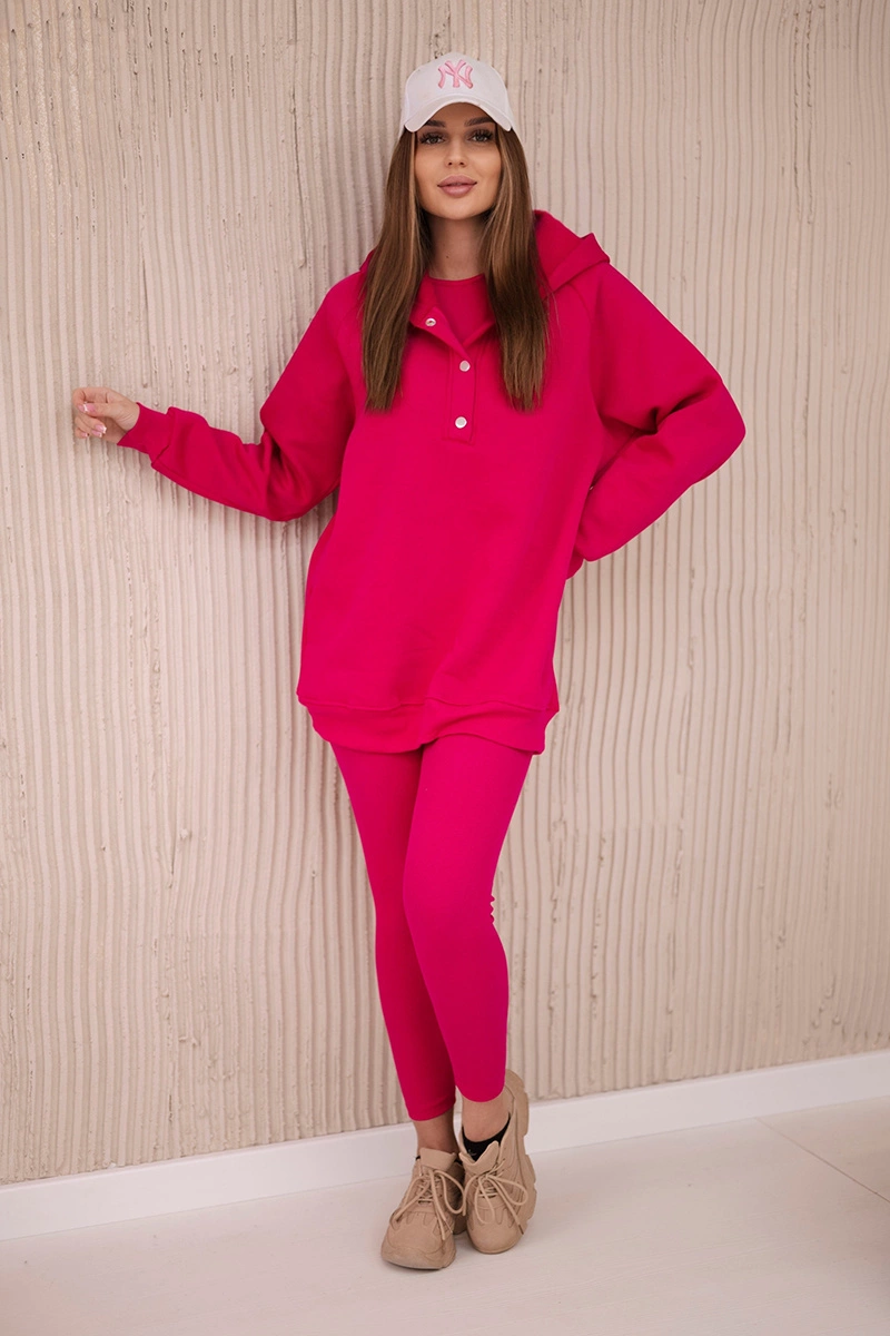 3-in-1 Fuchsia Sweatshirt, Top & Leggings Set