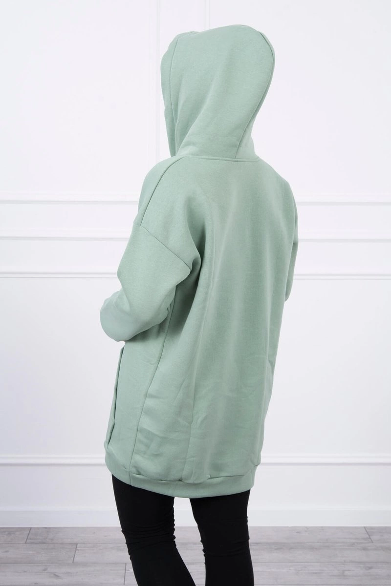 Hoodie with dark mint patches