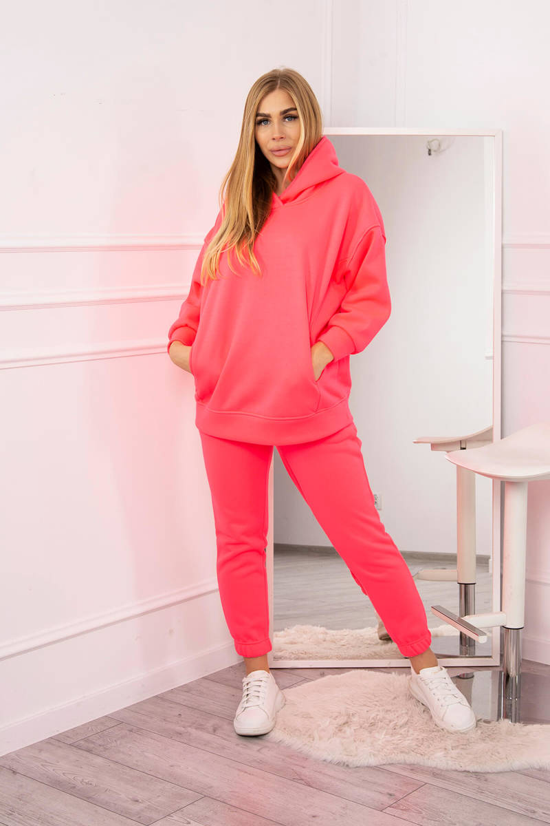 Insulated Set With A Sweatshirt In Pink Neon Color