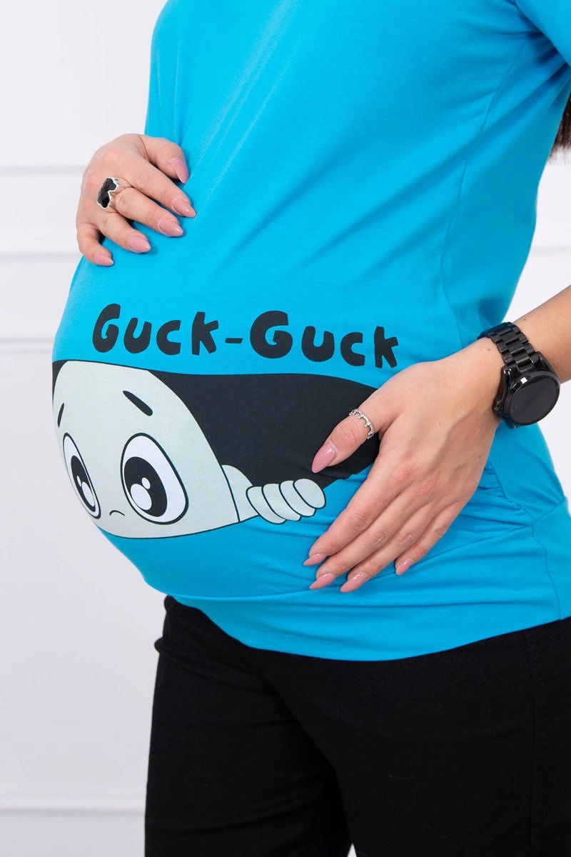 marka niezdefiniowana Maternity blouse Guck turquoise