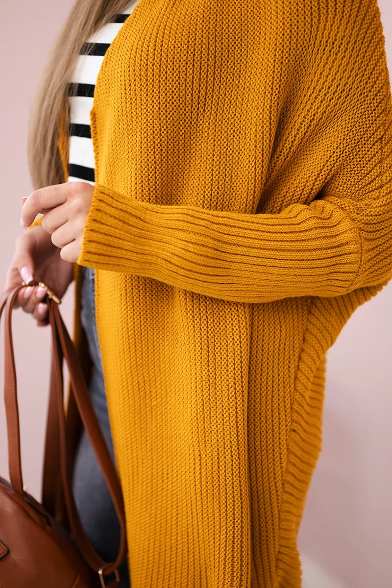 Mustard Sleeve Sweater Made of Bat Sleeve