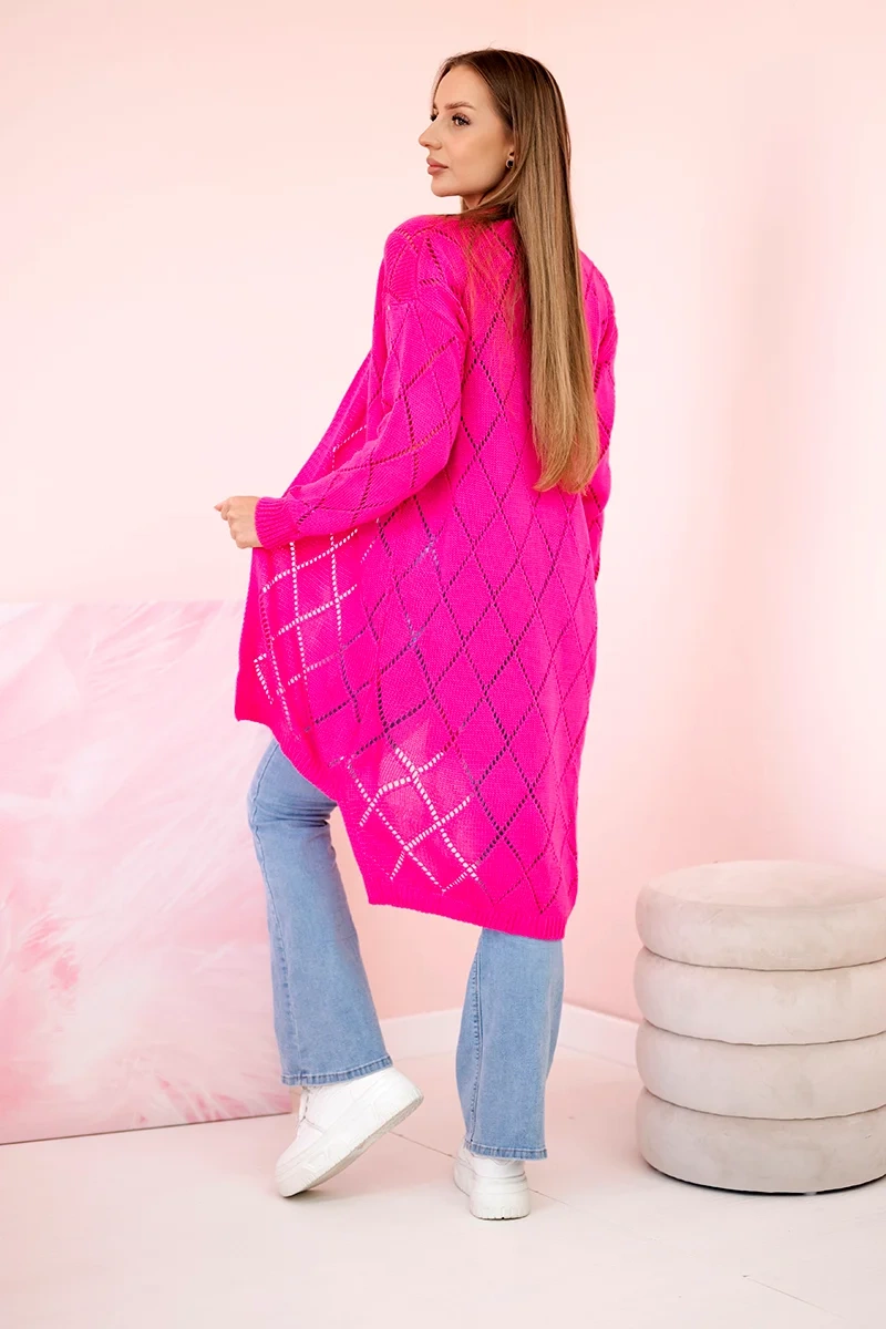 Sweater with geometric pattern pink neon