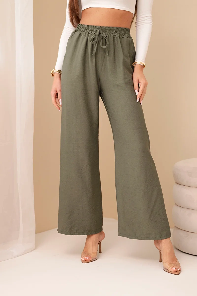 Kesi Włoski Viscose wide-leg trousers khaki