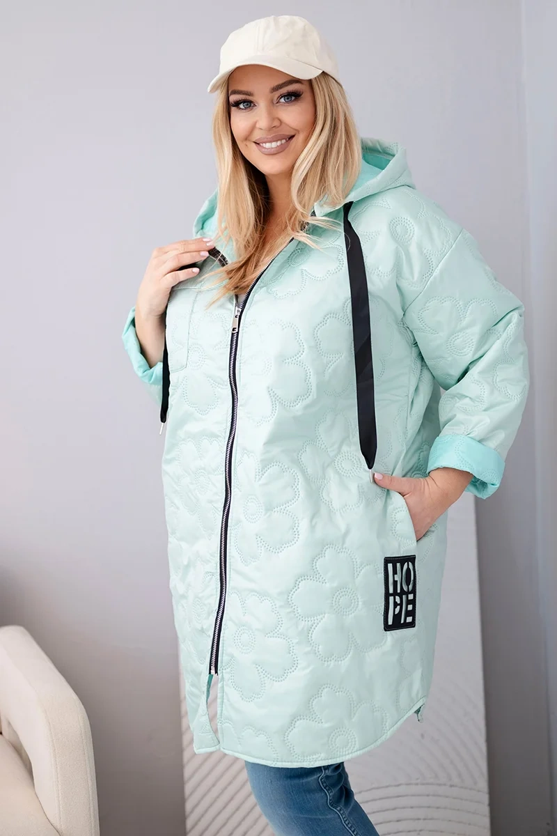 Dámská Plus Size prošívaná bunda s kapucí HOPE