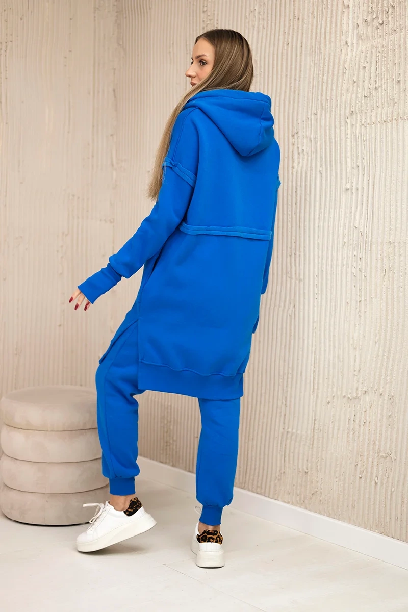Insulated set with a long sweatshirt purple blue