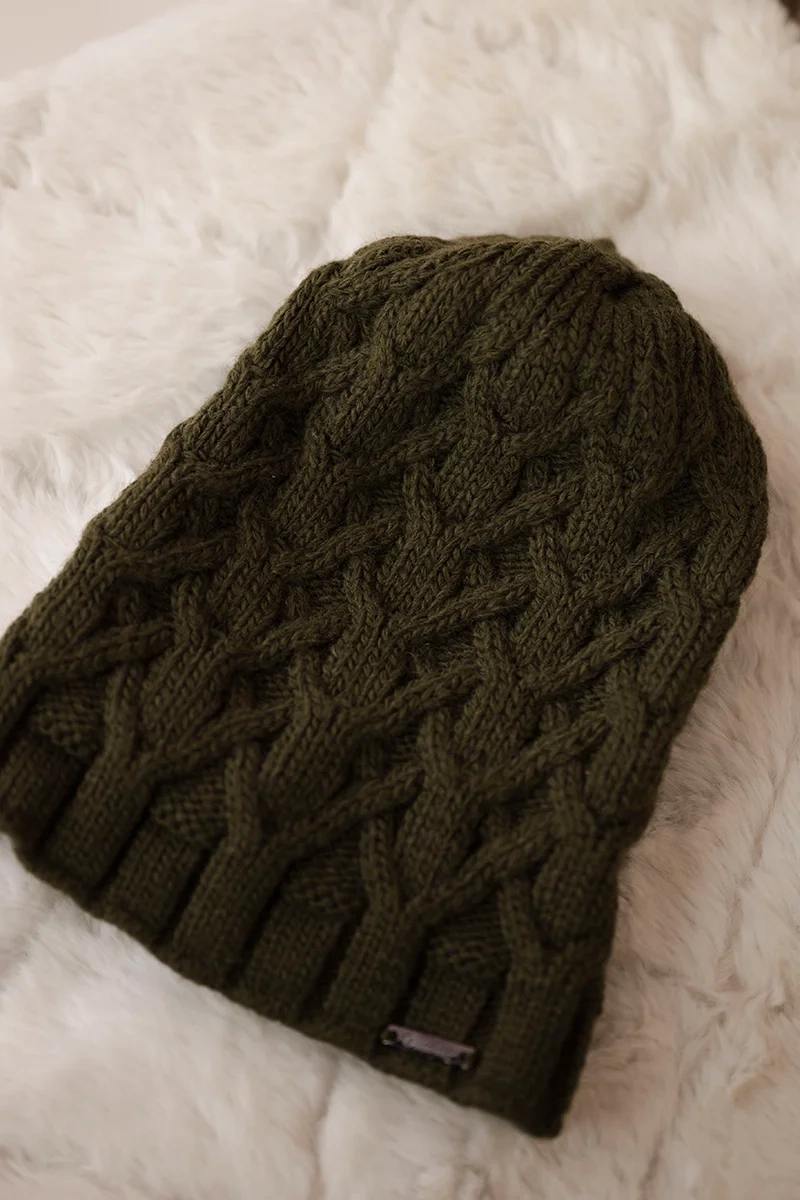 marka niezdefiniowana Cap with fleece Sonia K201 khaki