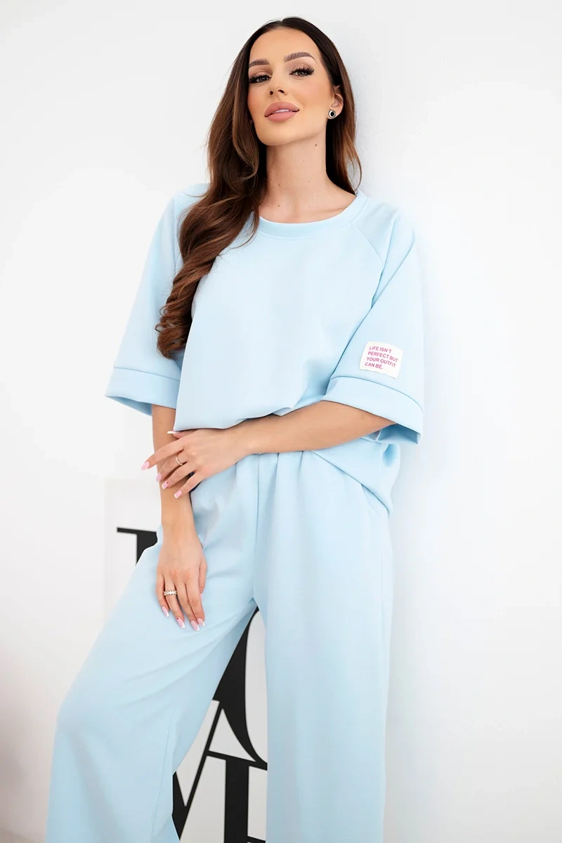 Дамски комплект от вискоза Kesi Włoski в син цвят