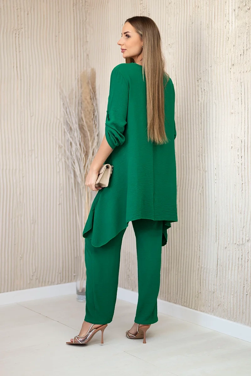 Set blouse + trousers with pendant green