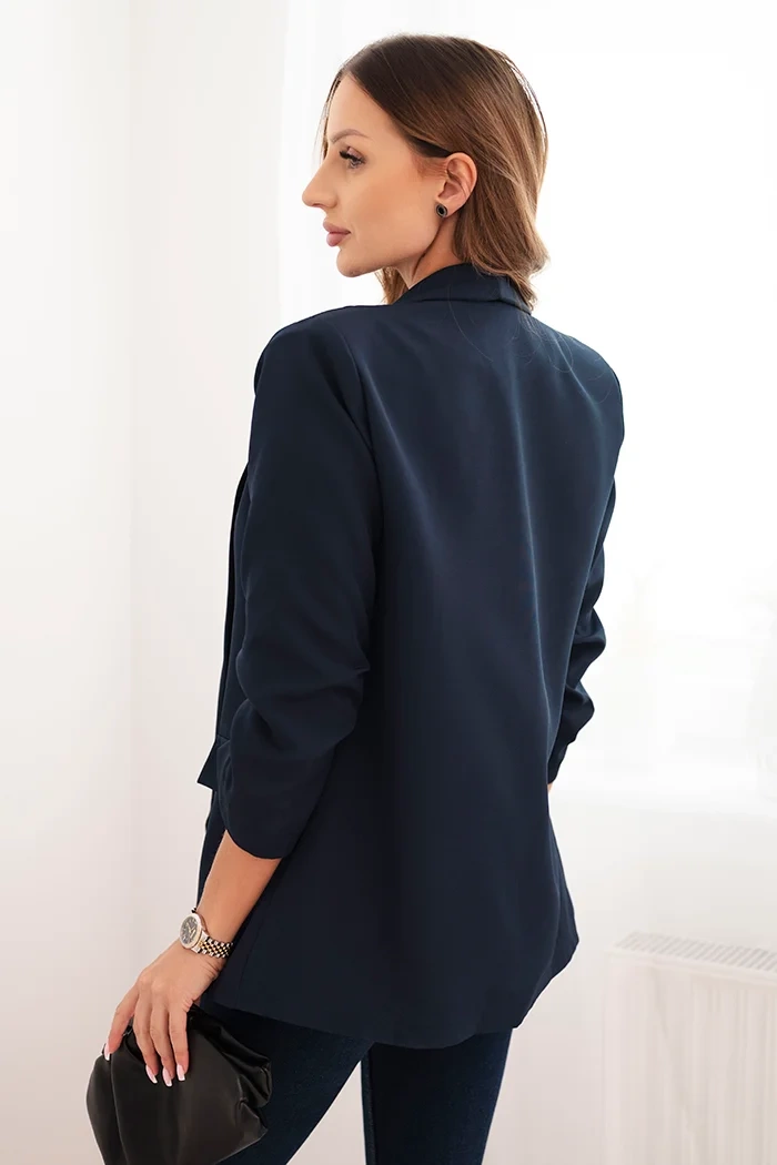 Kesi Włoski Women's unbuttoned blazer with lining S/M navy