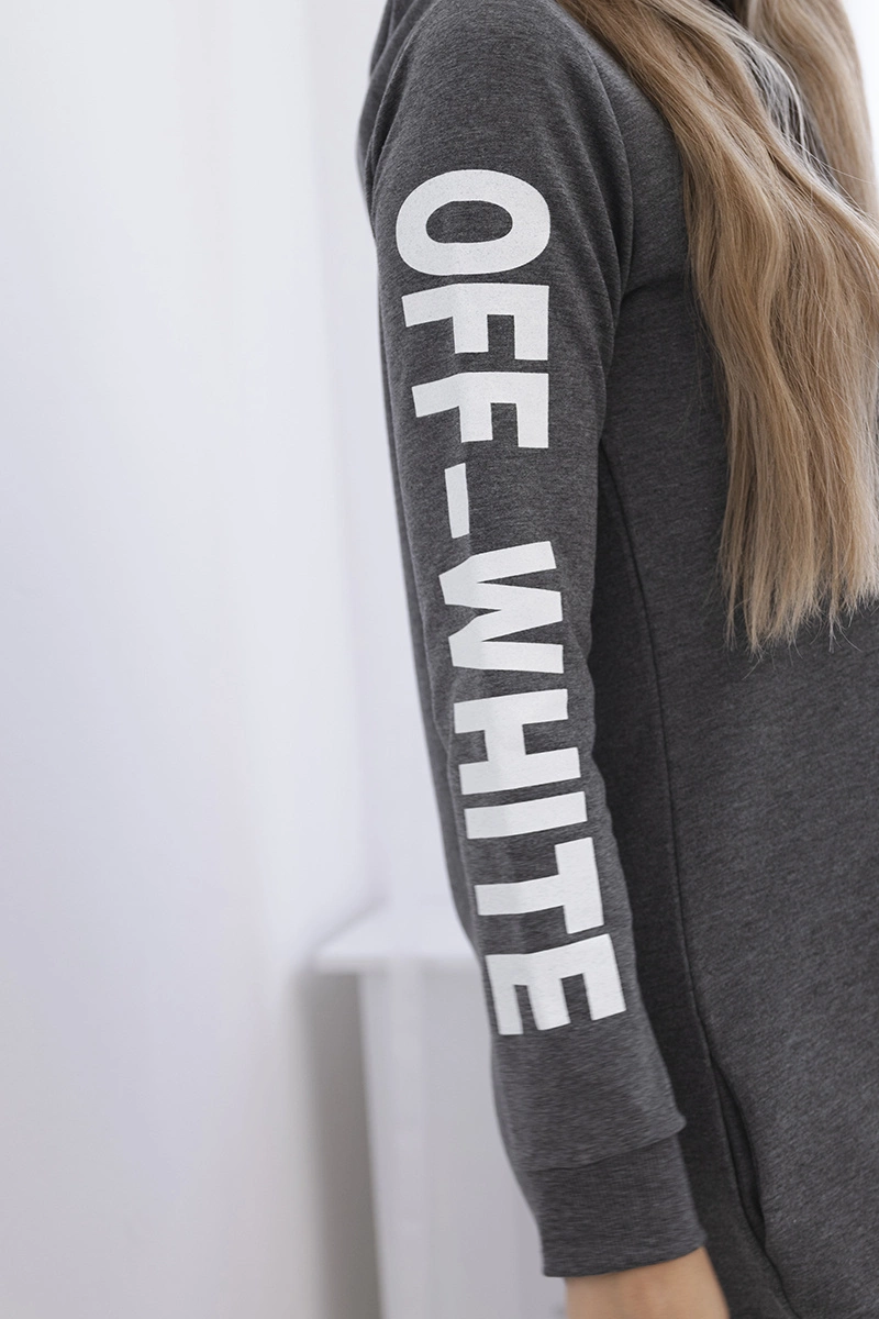 Women's sweatshirt dress Off White Kesi - dark gray melange