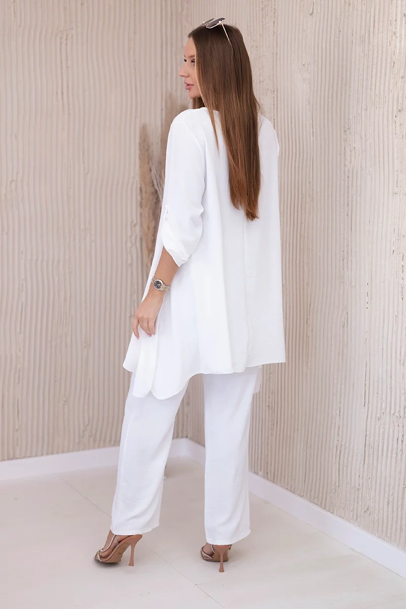 Set blouse + trousers with ecru pendant