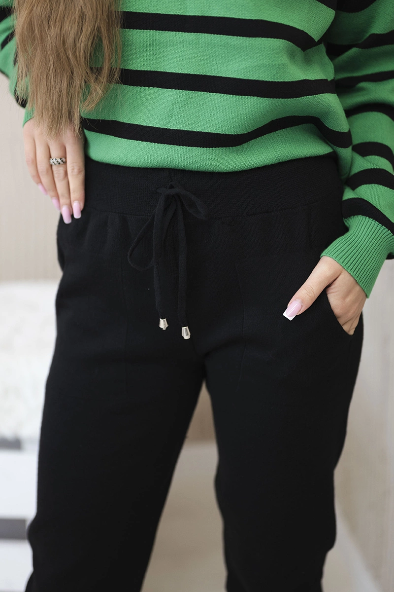 Sweater set Striped sweatshirt + Trousers green