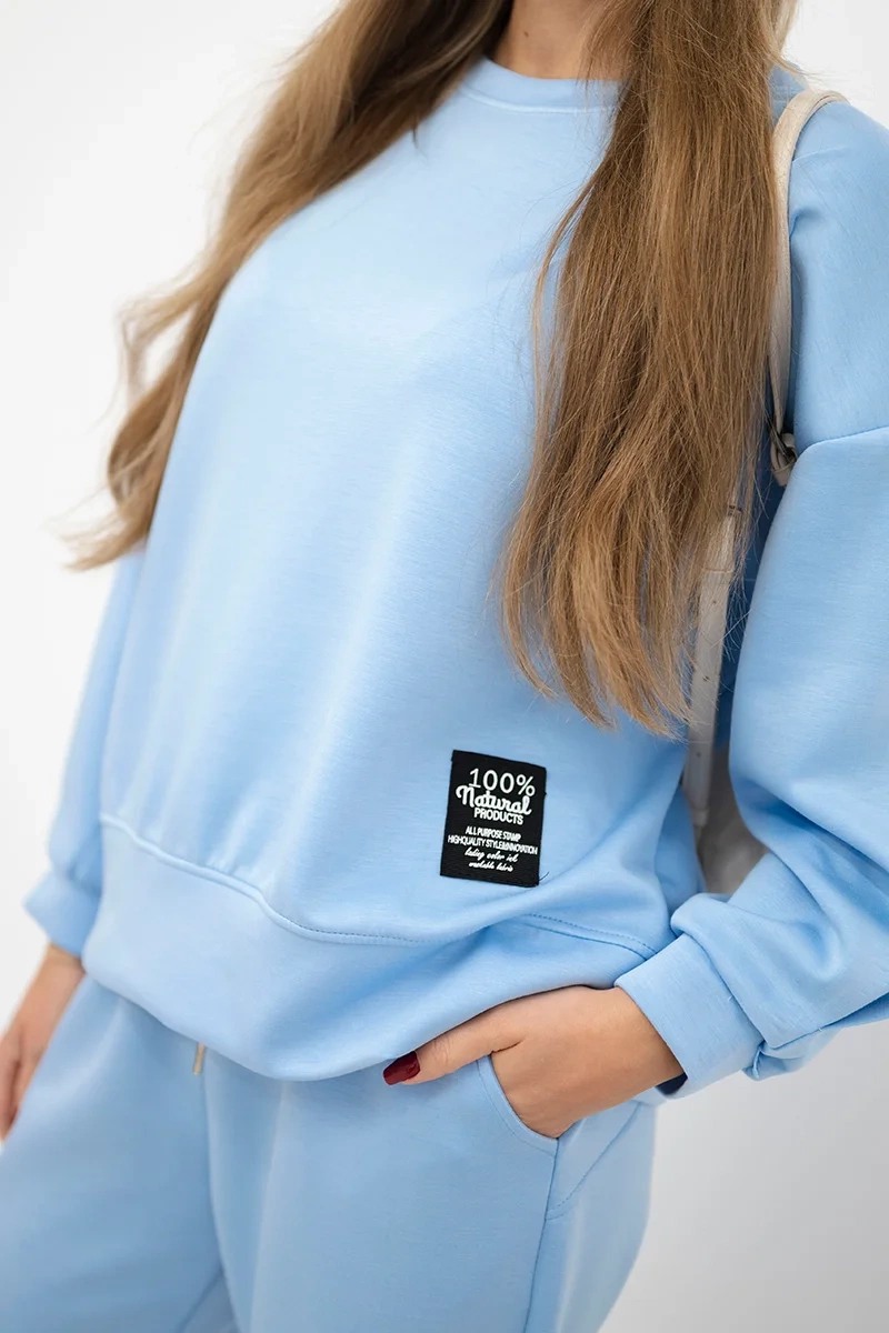 Kesi Włoski Viscose set sweatshirt + pants blue