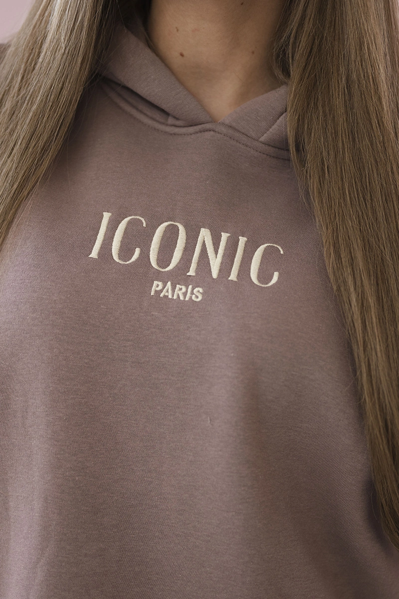 Different photos - Insulated cotton set, sweatshirt with embroidery + mocha pants