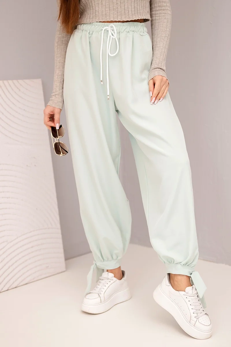 Kesi Włoski dámske široké nohavice s viazaním